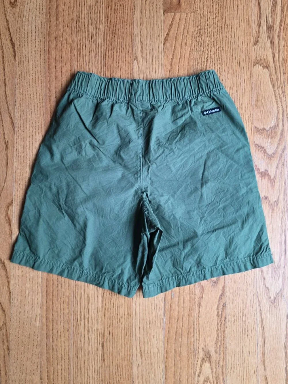 Columbia Boys Pull On Shorts | Medium 10-12 | Army Green Quick Dry Elastic Waist